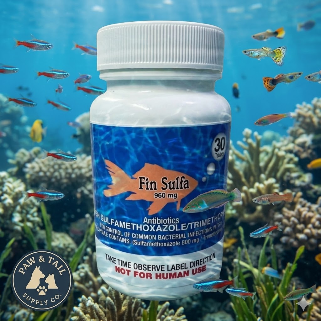 Fish Sulfa 960mg Tablets for Aquarium Fish  30 Count  Water Care Support
