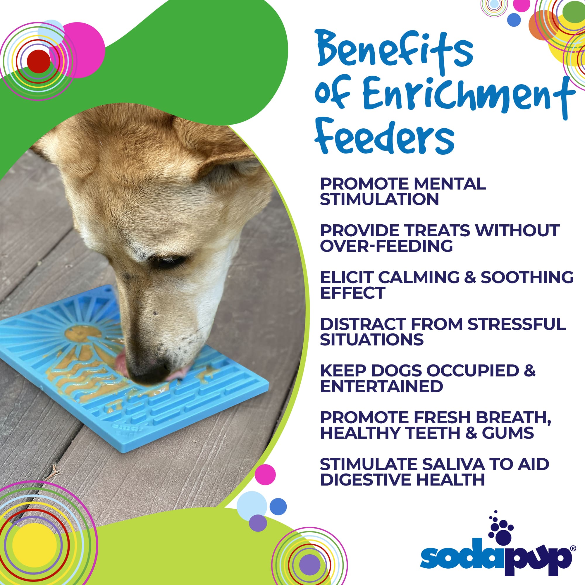 Surfs Up eMat - Small Lickmat for Dogs and Cats | Beach-Themed Design | SodaPup