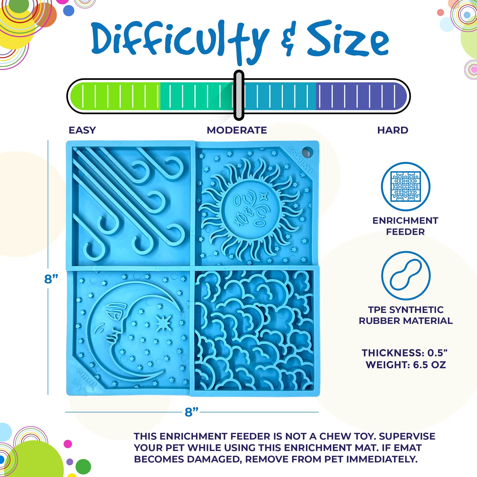 Sky eMat - Enrichment Lick Mat for Dogs and Cats | Celestial Design | SodaPup