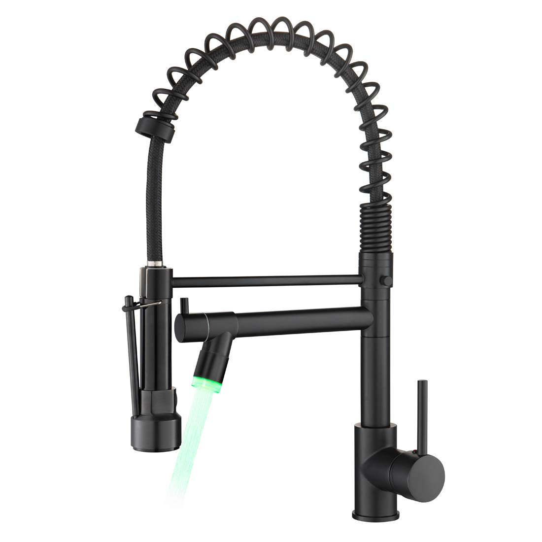 Aimadi Kitchen Faucet,Black Kitchen Faucet,Commercial Kitchen Faucet With Sprayer Single Handle Single Hole Spring Kitchen Sink 