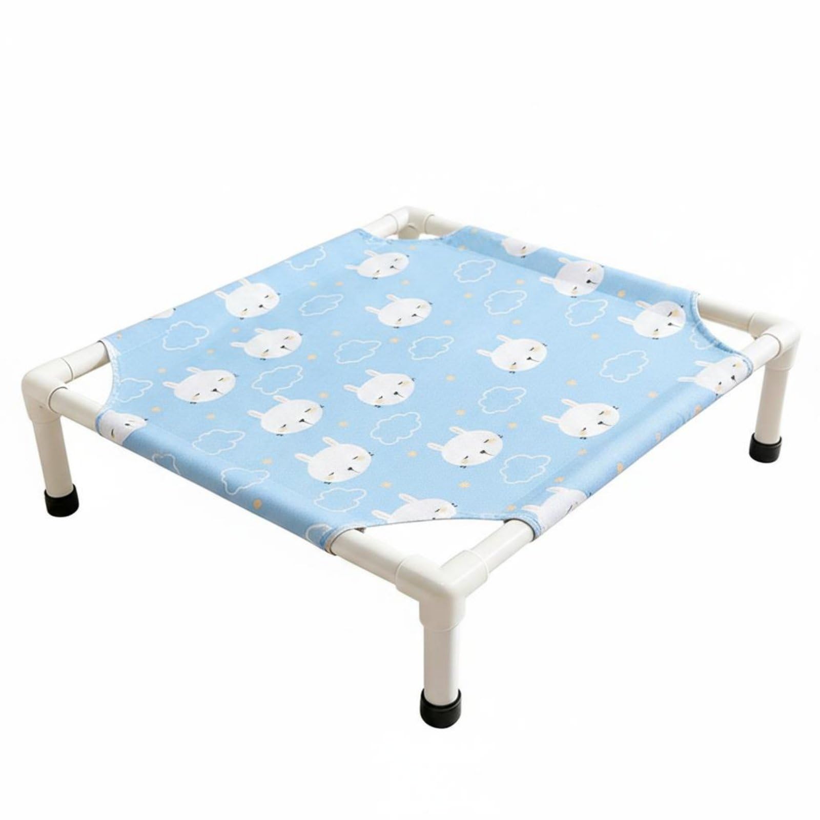 LOOM TREE Detachable Elevated Dog Bed YearRound Raised Dog Bed Washable Mesh Pet Cot Above the Ground for Small Dogs, L, Blue R