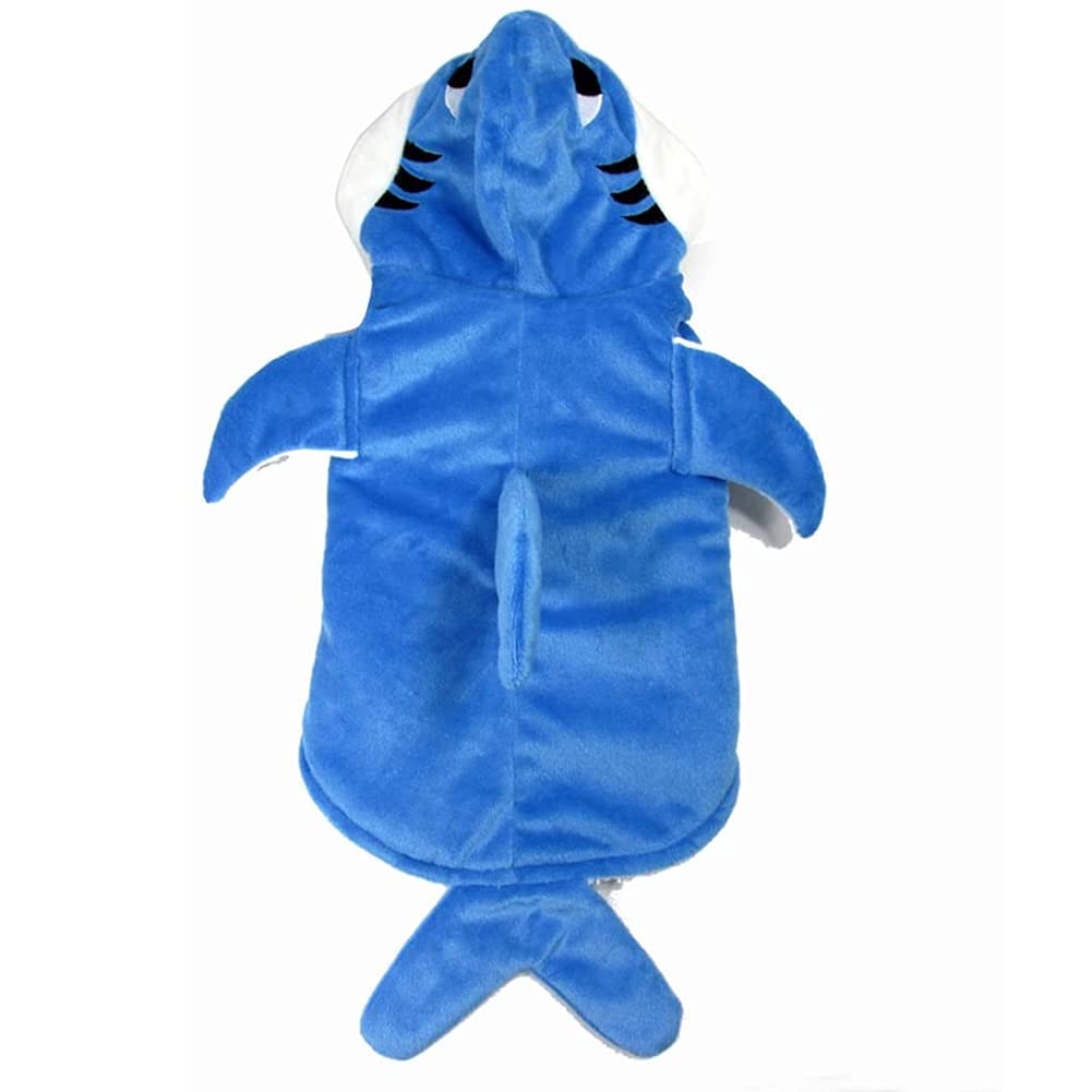 Nacoco Halloween Pet Shark Costume - Dog Cute Clothes Hoodie Cat Warm Outfit Coat Apparel For Small Medium Large Dogs And Cats (Grey, L)
