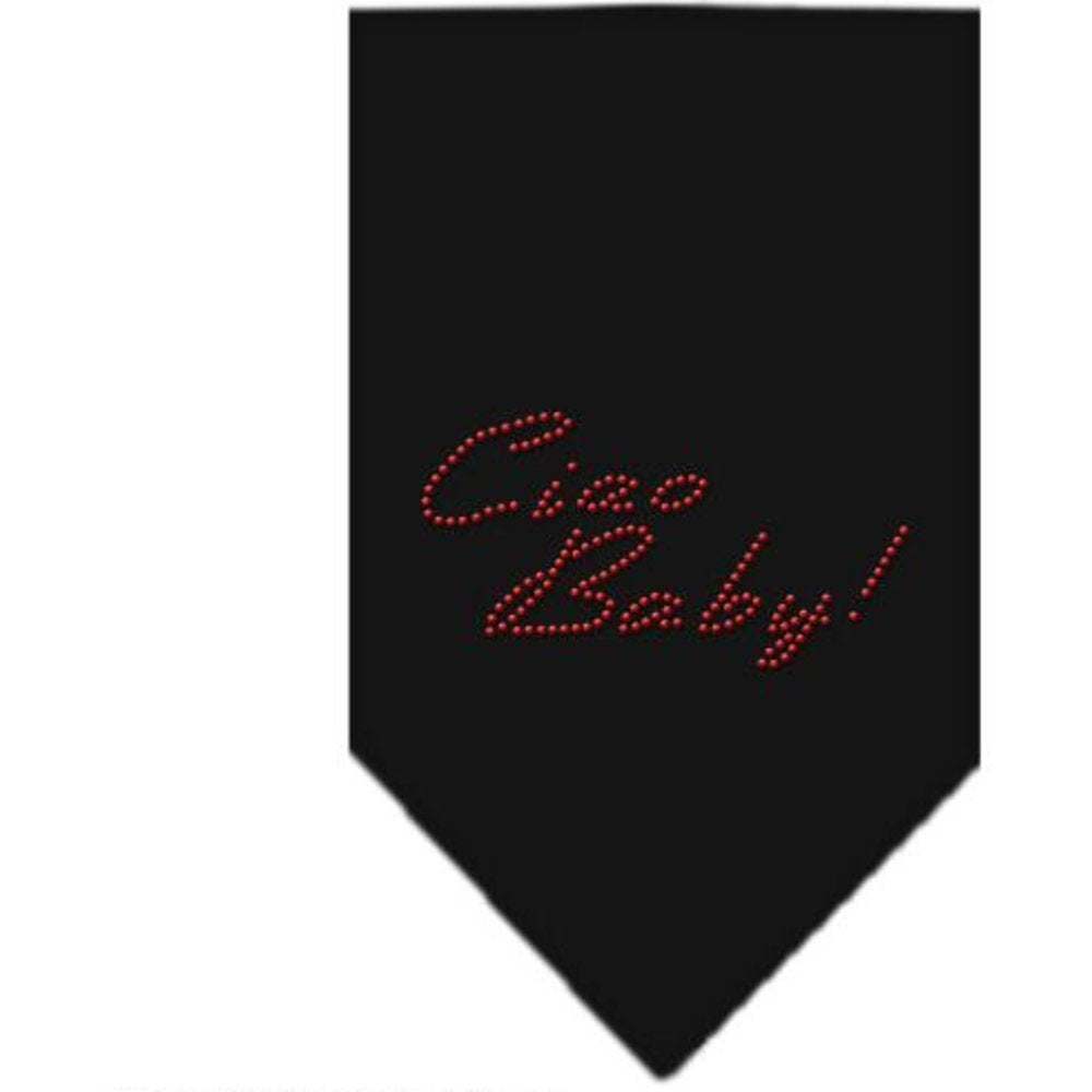 Mirage Pet Products Ciao Baby Rhinestone Bandana, Small, Black