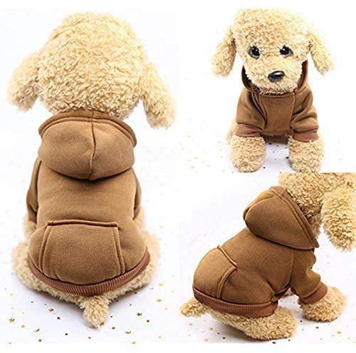 Idepet Pet Dog Hoodies Dog Clothes For Small Dogs Vest Chihuahua Clothes Warm Coat Jacket Autumn Puppy Outfits Cats Dogs Clothing(2Xl, Coffee)