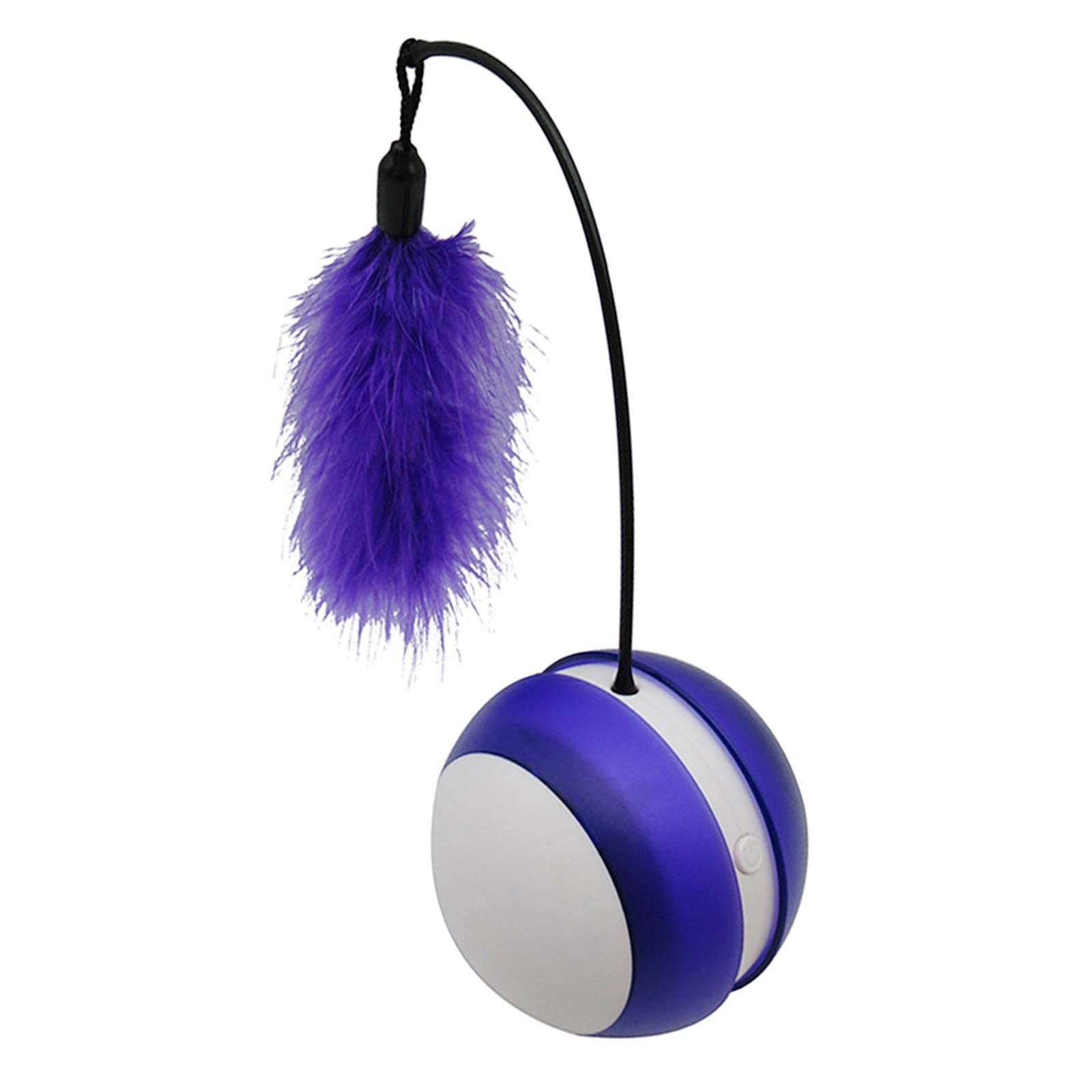 Ujeavette Cat Ball Self Rotating Led Light Feather Toys Puppy Catch Pets Toy Purple