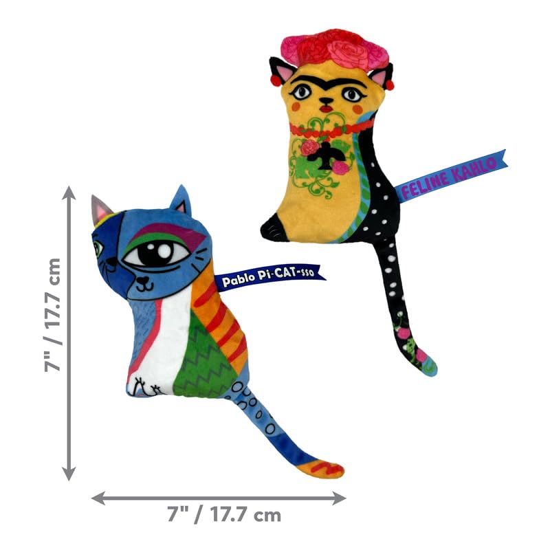 Kong Artz Cats - Crackling Cat Toys With Catnip, Ribbon And Tail (Kahlo/Picasso)