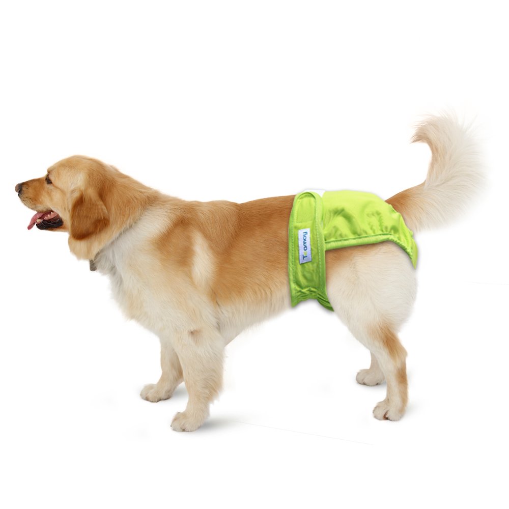 Teamoy 4Pcs Washable Female Dog Diapers, Reusable Doggie Diaper Wraps For Female Dogs, Super-Absorbent And Comfortable, Medium