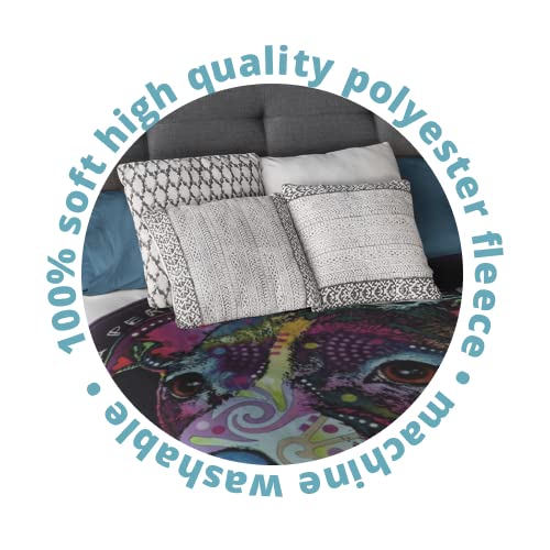 Dawhud Direct Colorful Dog Fleece Blanket For Bed, 50'' X 60'' Dean Russo Ii Dog Fleece Throw Blanket For Women, Men And Kids -