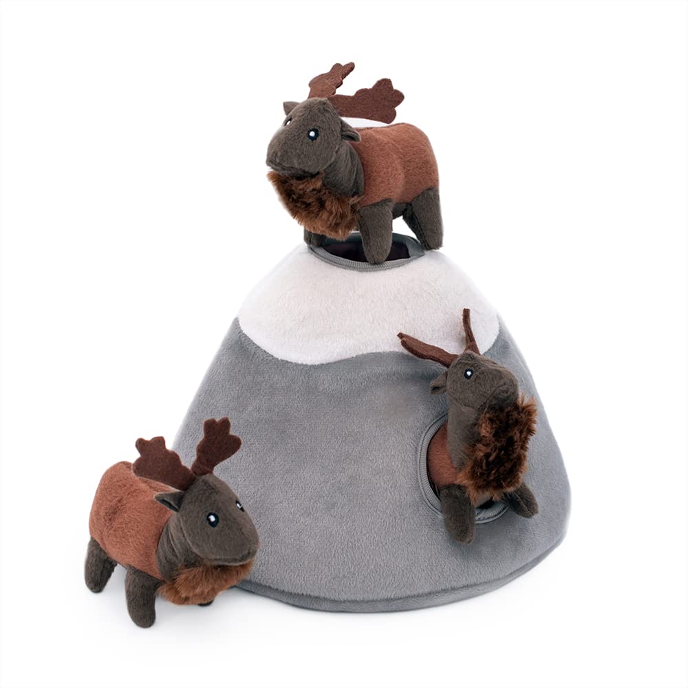 Zippypaws Burrow, Woodland Friends Elk Mountain - Interactive Dog Toys For Boredom - Hide And Seek Dog Toys, Colorful Squeaky Dog Toys For Small & Medium Dogs, Plush Dog Puzzles