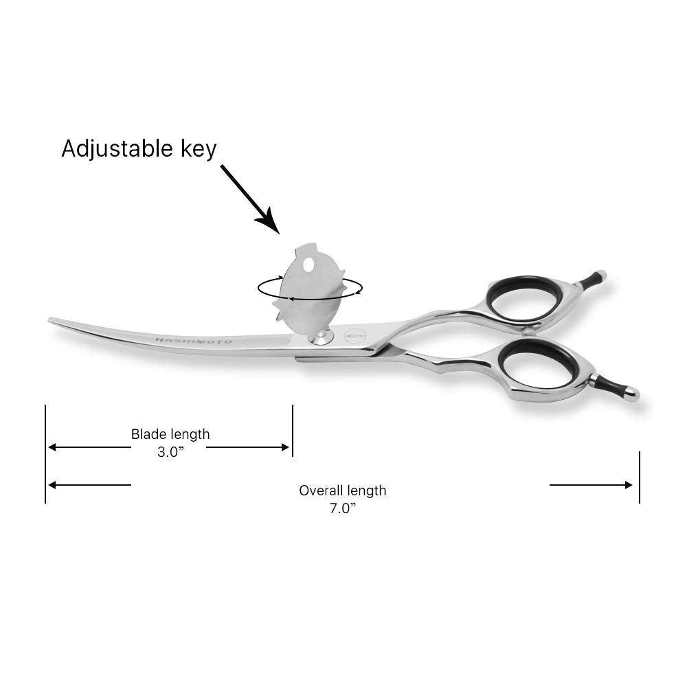 Hashimoto Grooming Scissors For Dogs, Curved Shears Dog Grooming Scissors For Large Hands, 6.5 Inch, 30 Degree Of Curved Blade,