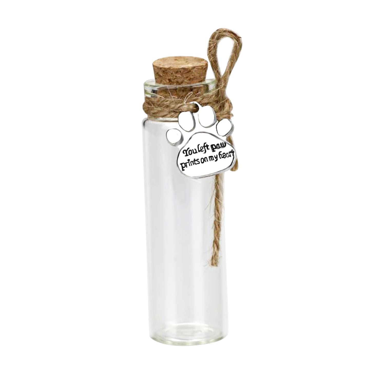 Pet Hair Memorial Bottle,Glass Vial For Ashes Or Hair Dog Or Cat Keepsake Pet Loss Gift (Bottle)