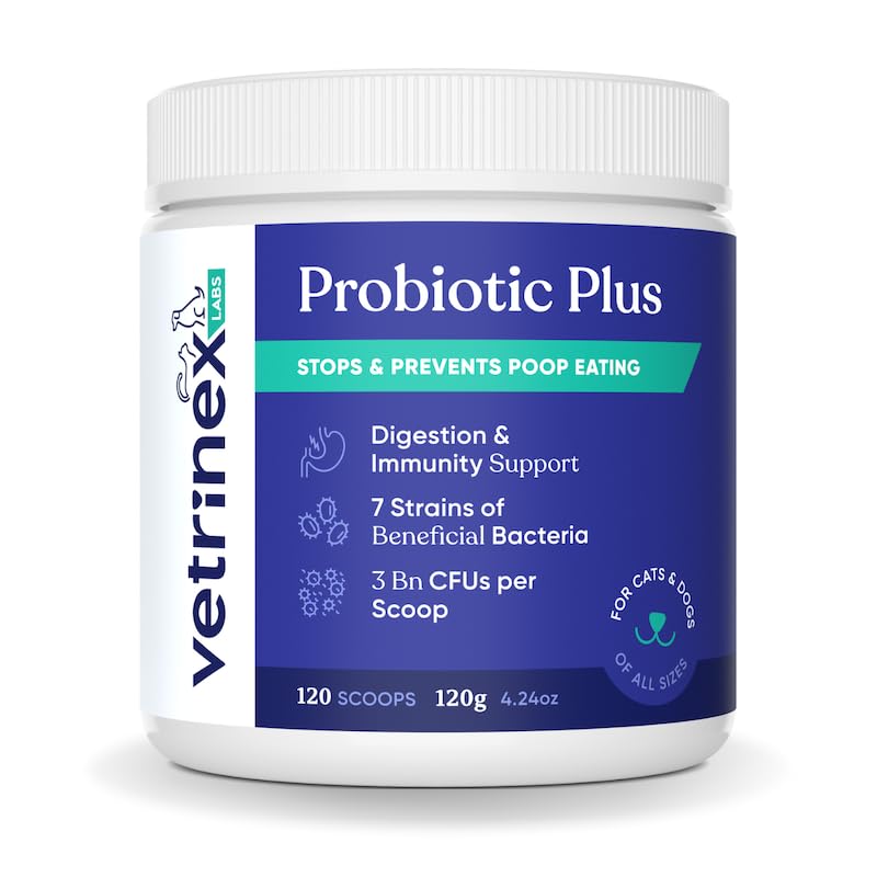 Vetrinex Labs Coprophagia Poop Eating Deterrent & Prevention, Stop & Prevent Stool Eating Treatment - Probiotics for Dogs, Cats 