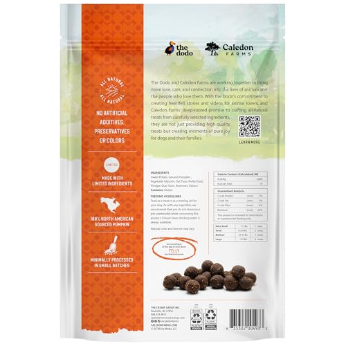 Caledon Farms The Dodo Baked Bites - Pumpkin 9.35oz, Dog Treats, Soft & Chewy