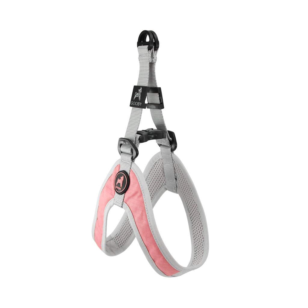 Gooby Simple Step in III Harness - Pink, Large - Small Dog Harness with Scratch Resistant Outer Vest - Soft Inner Mesh Harness f