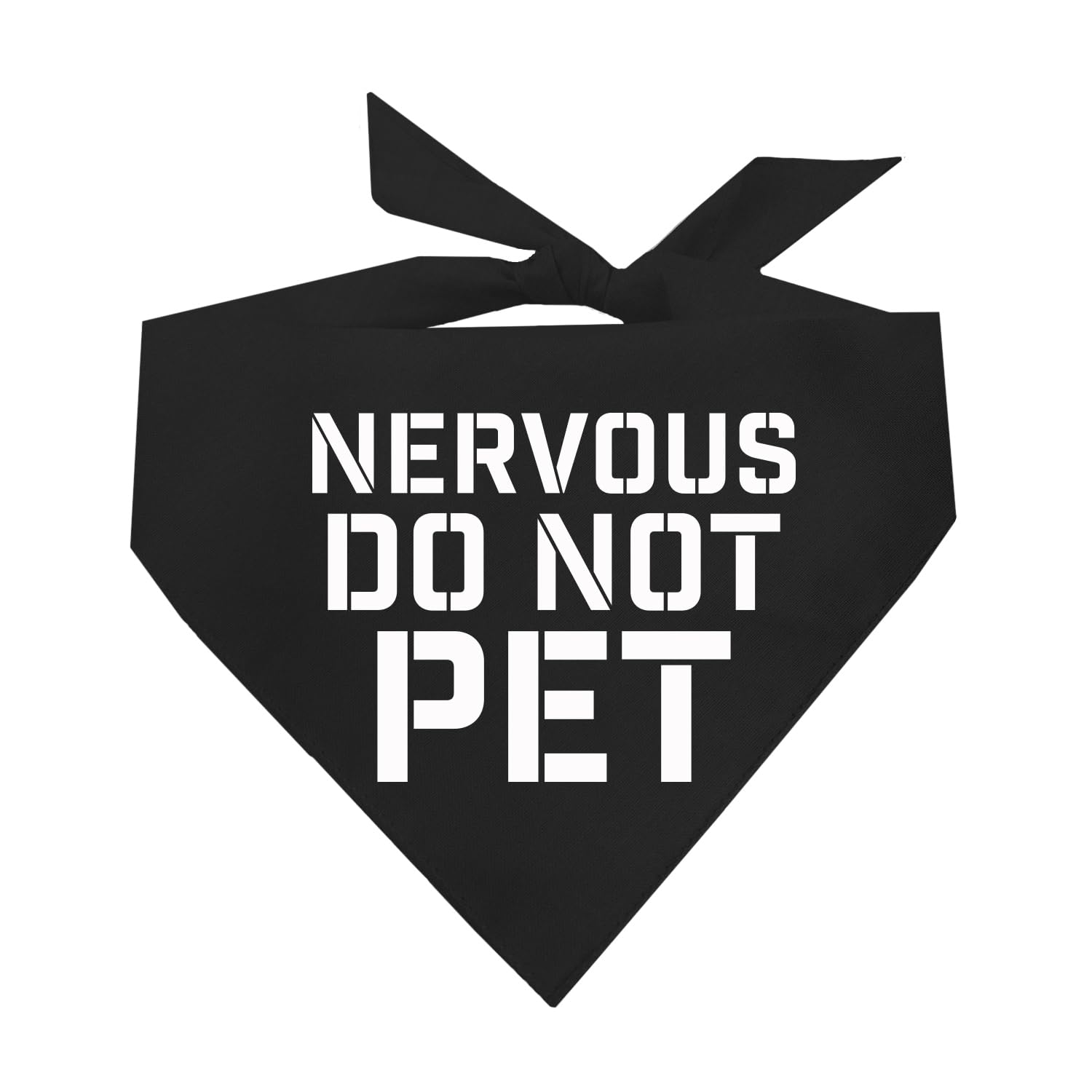 Nervous Do Not Pet Dog Bandana (Black, Xs 156)