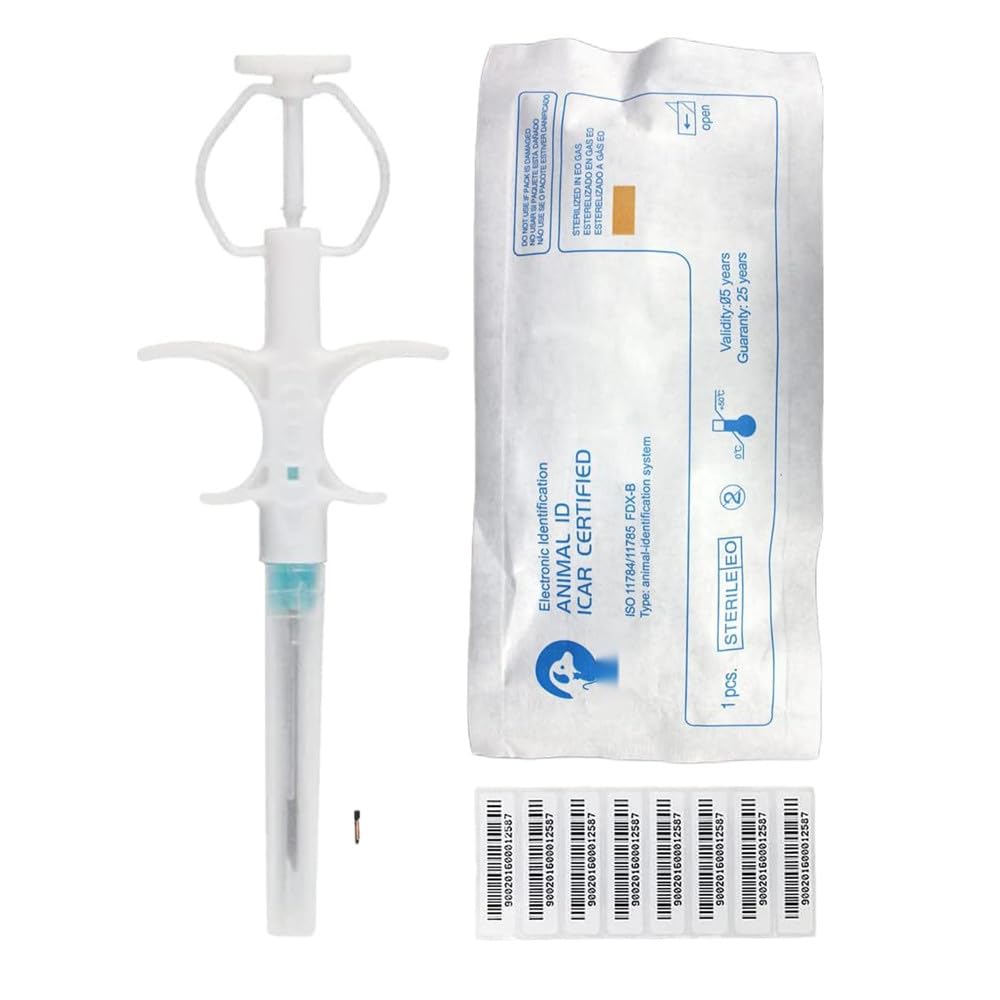 Taeing Pet Microchips, 134.2Khz Pet Cats Dogs Microchips Implant Kit For Veterinary Management (1, 1.25X7Mm)- Free Lifetime Regi