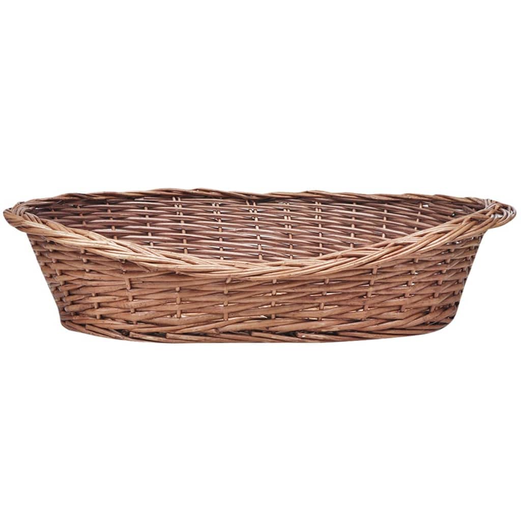 Vidaxl Natural Willow Pet Bed/Dog Basket - Lightweight And Portable, Suitable For Small Dogs And Cats, Perfect For Indoor And Outdoor Use, Easy To Clean And Maintain.