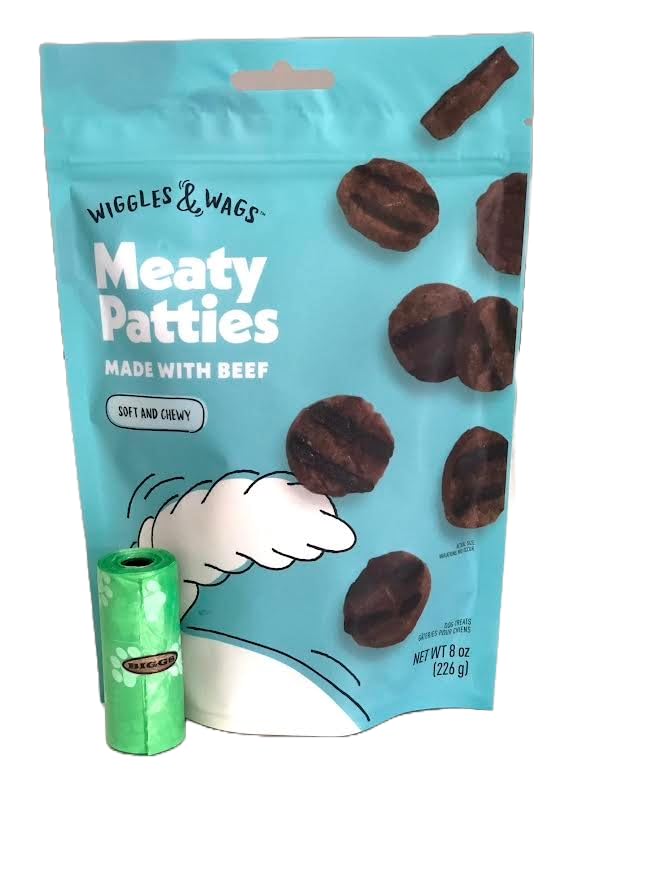Wiggles & Wags Meaty Beef Dog Treats - Soft & Chewy, 8 oz Bag, 1 Count