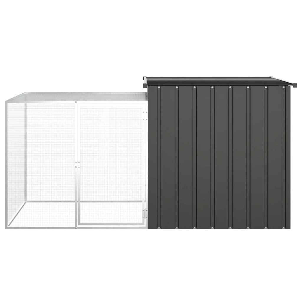 vidaXL Rabbit Cage for Indoor/Outdoor Use - Spacious Design with 78.7x35.8x39.4 Dimensions, Galvanized Steel Construction, Anthr