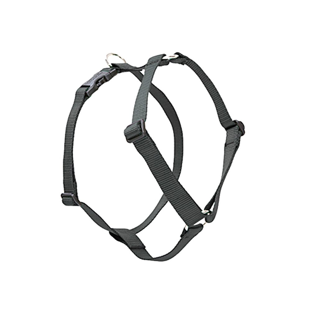 LupinePet Basics 3/4 Black 20-32 Adjustable Roman Dog Harness for Medium Dogs