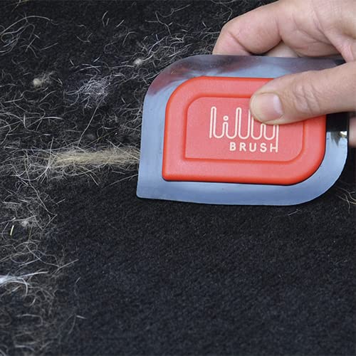Lilly Brush Mini Pet Hair Detailer - Classic Red Reusable Fur Remover for Car Interior, Carpet, Couch & Furniture