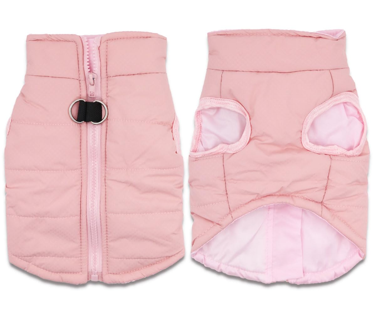 Small Dog Coats Warm Winter Dog Jacket Pet Dog Jackets Puppy Cold Weather Coat Pet Clothes For Small Dogs, Pink, X-Small