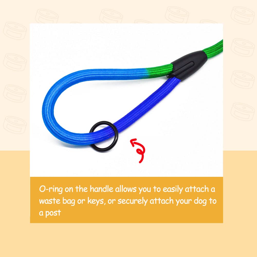 Jopoy Dog Leash For Large & Medium Dogs - Heavy Duty Reflective Rope Leash, 5Ft Rainbow, 18-120 Lbs