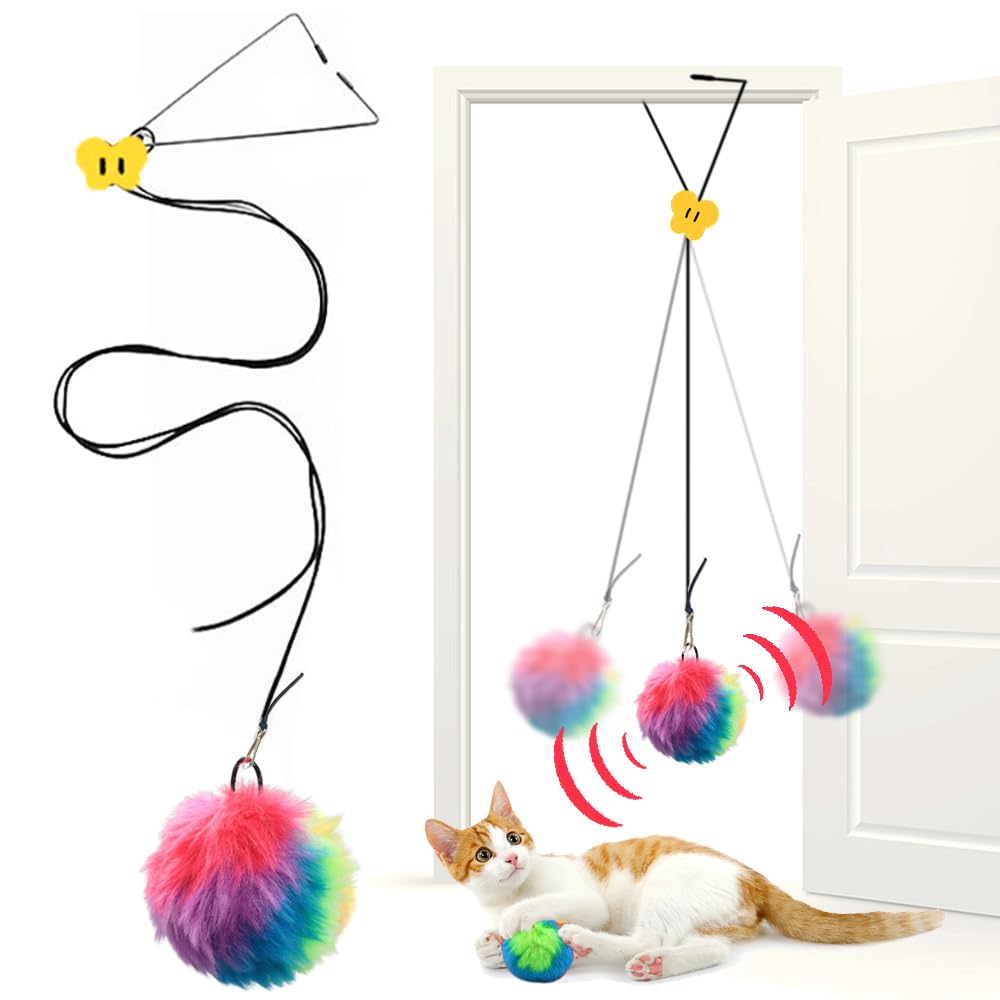 Oodosi Interactive Cat Toys, Self Play Hanging Door Cat Toys For Indoor Cats Kitten Exercise Toy For Bored Cats