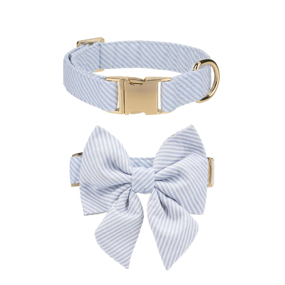 The Wagging Tail Adjustable Pet Bow Tie And Dog Collar For Lady Small Medium Large Dogs, Puppy Collar With Bowtie, Cute Lady Bow