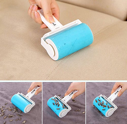 Ilifetech Reusable Sticky Picker Set Cleaner Lint Roller Pet Hair Remover Brush, Blue