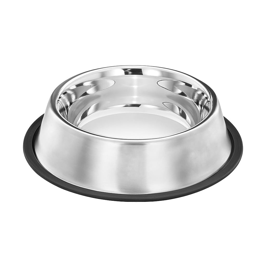 Stainless Steel Dog Food Bowl, Durable AntiRust Pet Feeding Bowl For Dogs And Cats, Non Slip Base Pet Water And Food Dish, Easy