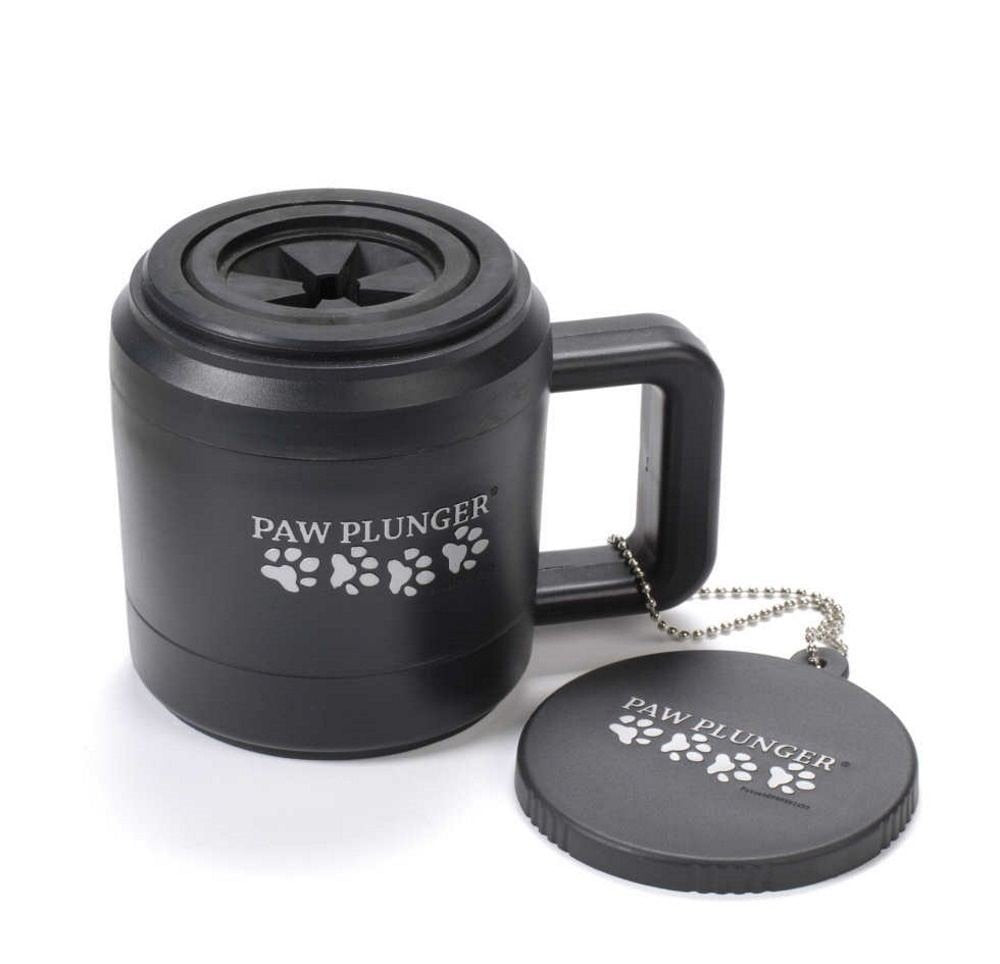 Paw Plunger - Dog Paw Cleaner - Dog And Puppy Essentials - Portable Dirty Paw Washer - Ideal For Medium Dogs - Black