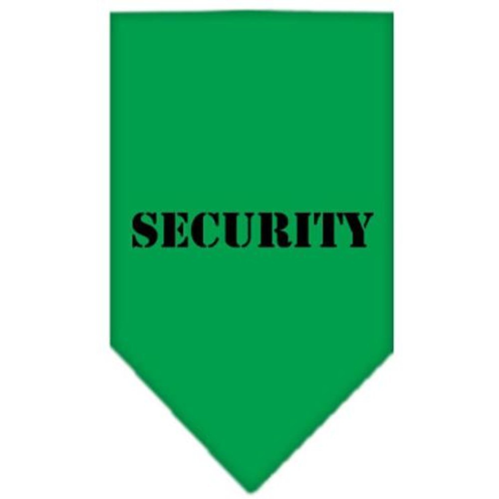 Pet and Dog Bandana Screen Printed, &quot;Security&quot; Emerald Green Small