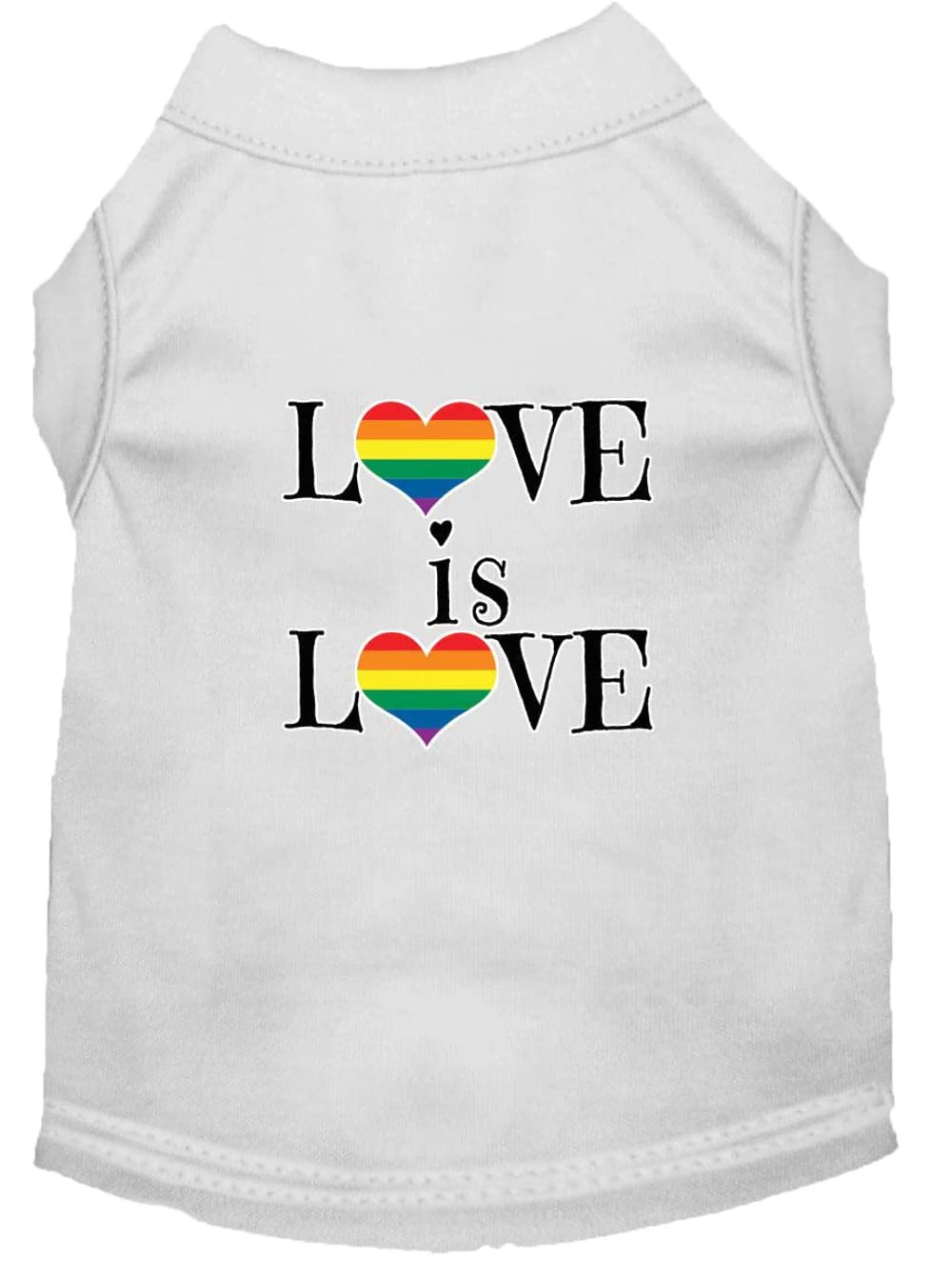 Pet Dog & Cat Shirt Screen Printed, "Love Is Love" Aqua XS (0-3 lbs.)