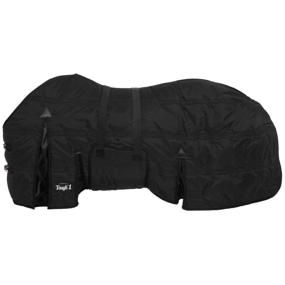 Tough 1 600D Horse Stable Blanket with Belly Wrap Black 75