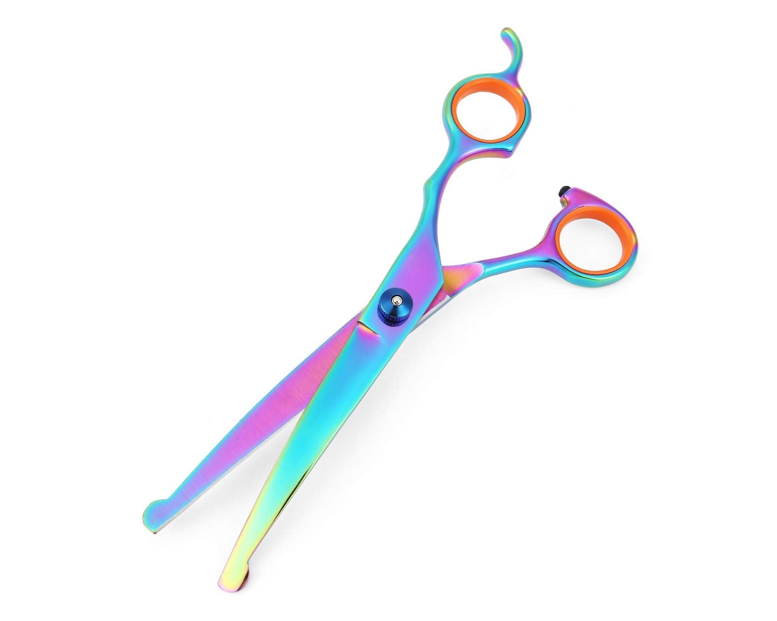 Mogoko Cat Dog Curved Scissors With Safe Round Tip, Stainless Steel Pet Grooming Shears