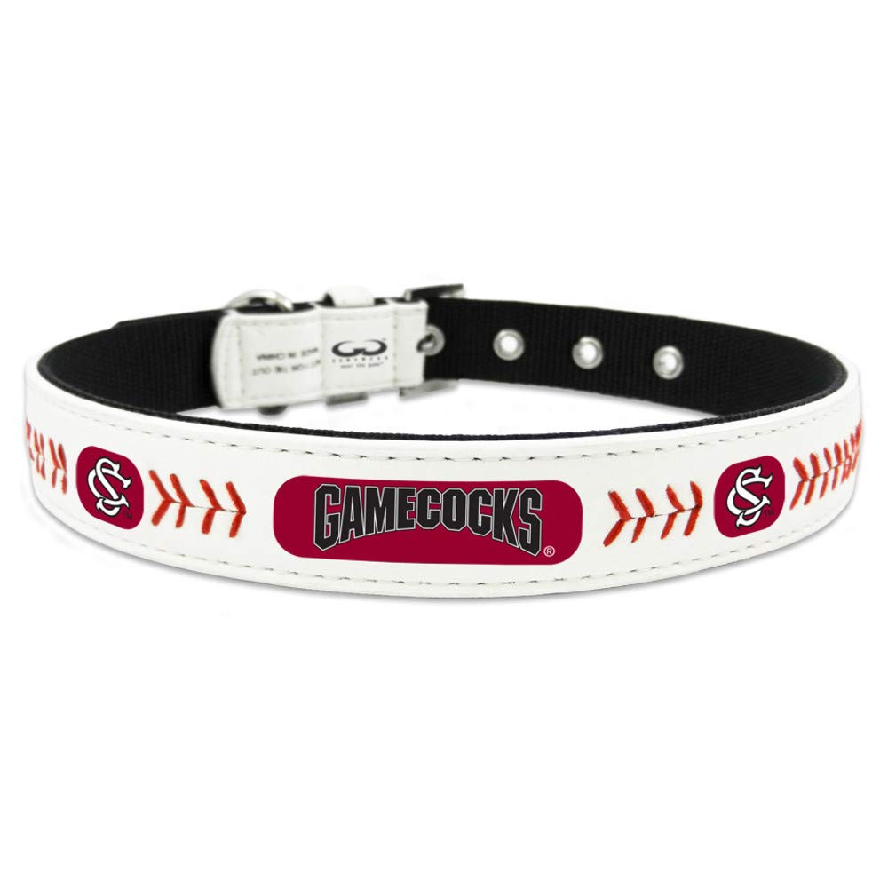 NCAA South Carolina Fighting Gamecocks Pet CollarClassic Baseball Leather Small, Multicolor, Small