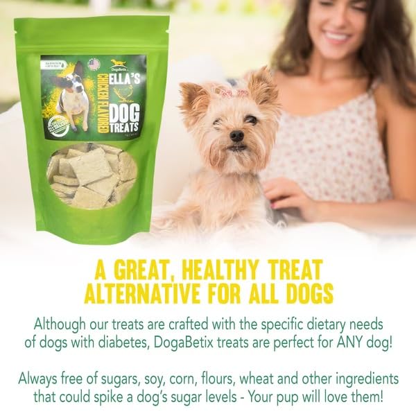 DogaBetix Ellas Diabetic Dog Treats New! XL Save $$! 1 lb (16 oz) Chicken Flavored -Vet Approved - Made in USA by Owners of Dia