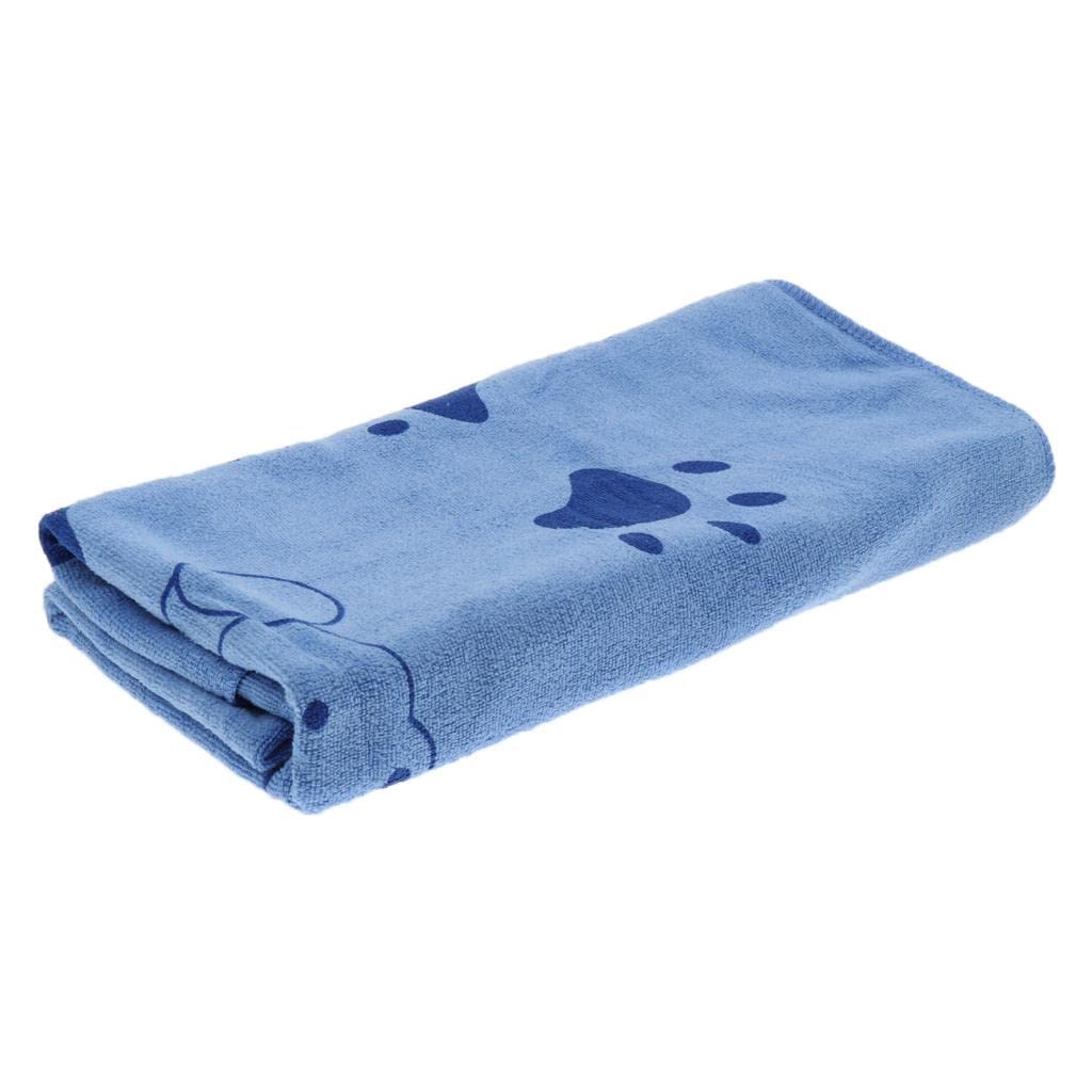 Pet Dog & Cat Blanket, Fleece Fabric Soft and Cute Towel 2 Colors 55x28 inch Blue