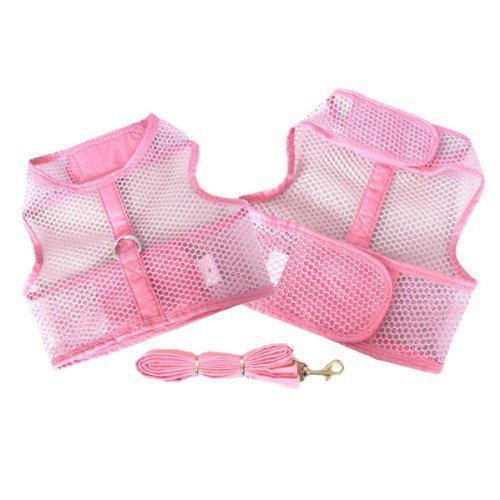 Doggie Design Pink Cool Mesh Dog Harness With Leash - X-Small