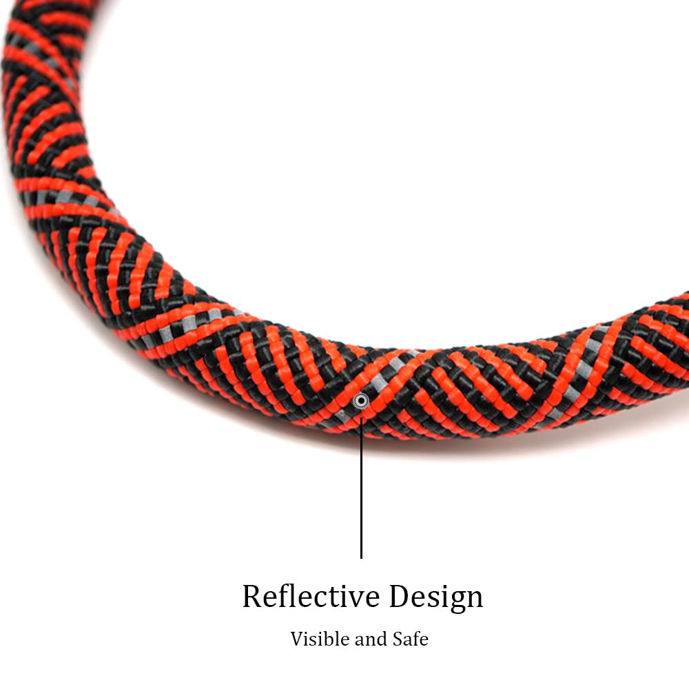 Yucforen 10Ft / 20Ft Long Slip Lead Dog Leash, 3/8' Thick Nylon Reflective Rope Anti-Choke Training Lead For Medium Large Dogs (20Ft * 3/8', Red)