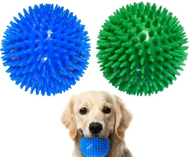 4.5    Durable Squeaky Dog Balls For Aggressive Chewers - Heavy-Duty Spike Ball Toys For Medium & Large Dogs, Perfect For Dental