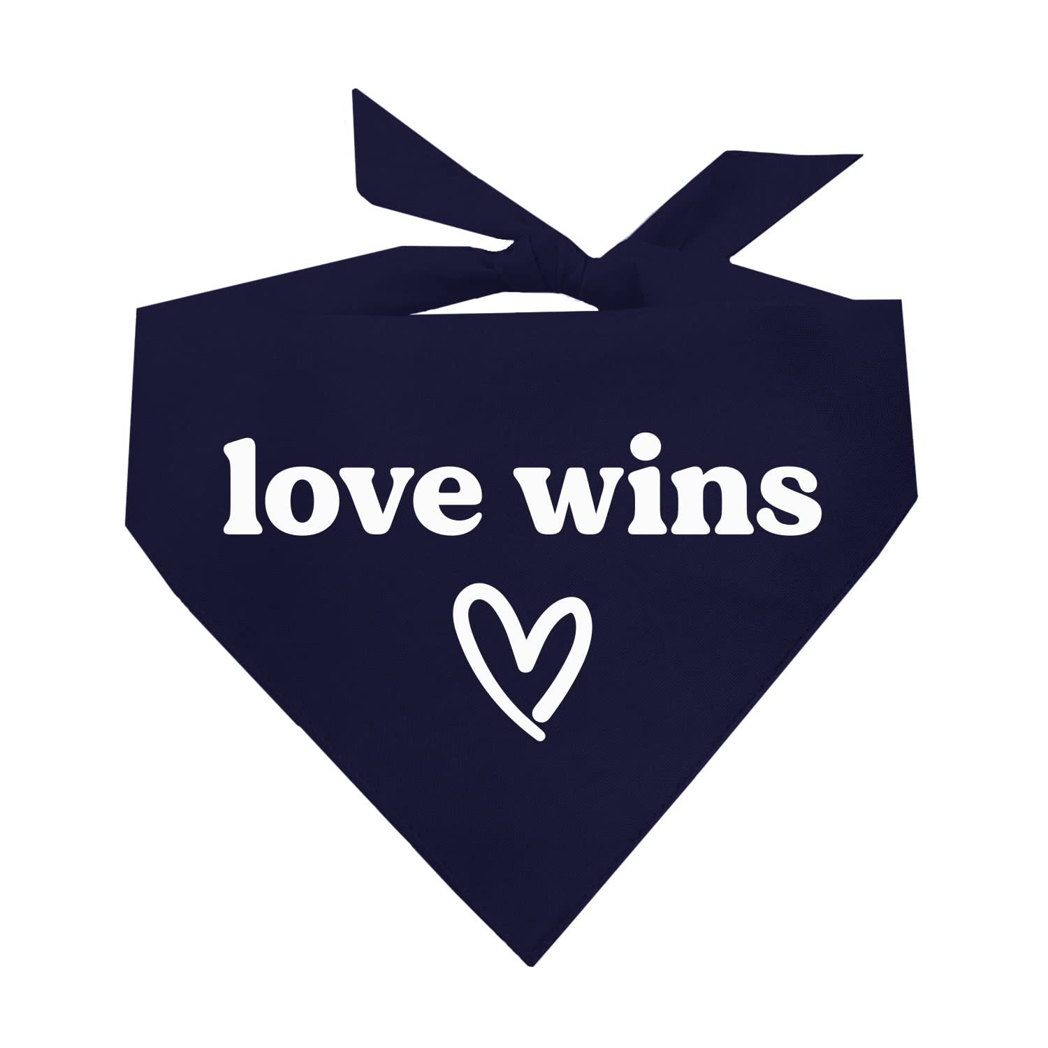 Love Wins Dog Bandana | 100% Cotton Adjustable Triangle | Made In Usa | Pride Day | Lgbtq+ | Rainbow | Parade |Navy, X-Small (72