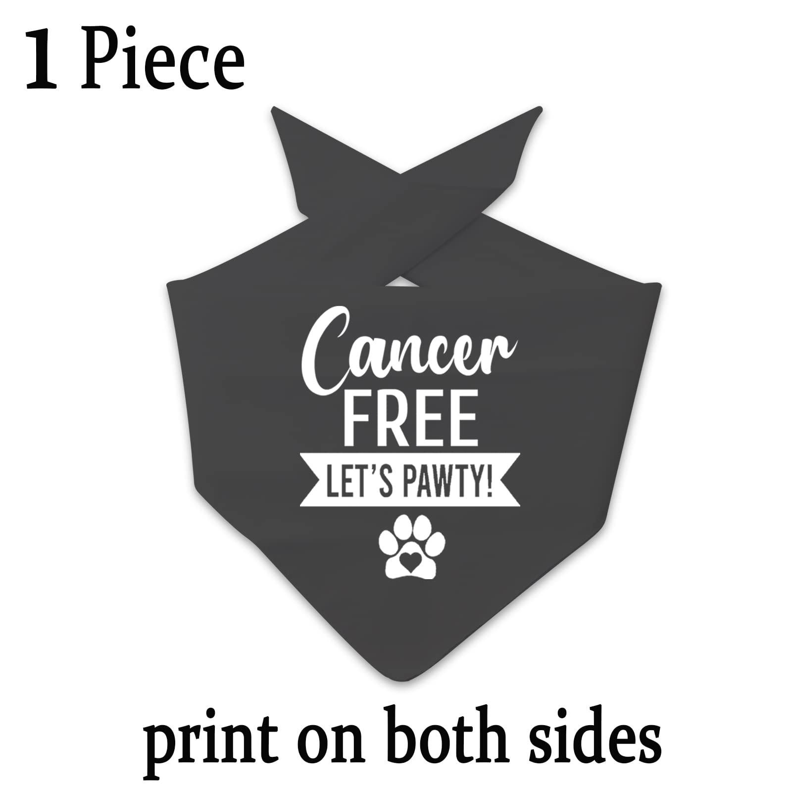 Jxgzso 1 Piece Cancer Free Dog Bandana I Beat Cancer Dog Bandana Cancer Survivor Dog Scarf (Cancer Free D)