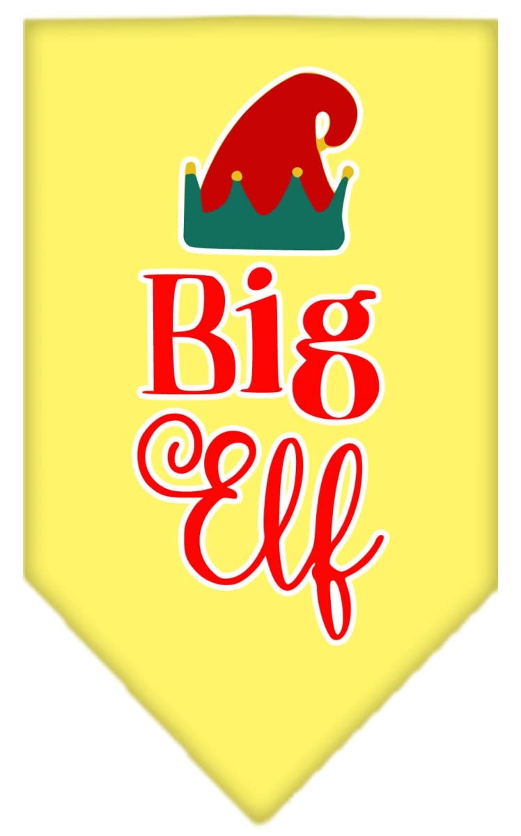 Mirage Pet Product Big Elf Screen Print Bandana Yellow Small
