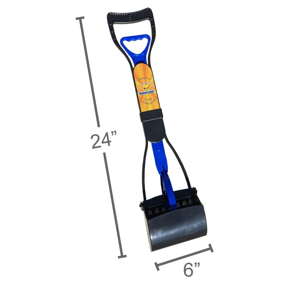 Bodhi Dog Pooper Scooper Set - 24" Plastic Waste Management, 4 Piece, Blue, Includes Poop Bags & Holder for All Pet Sizes