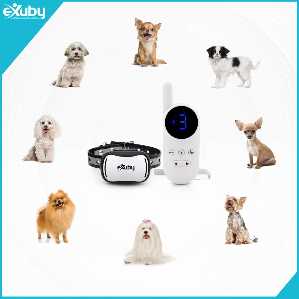 Exuby - Tiny Shock Collar For Small Dogs 5-15Lbs - Smallest Collar On The Market - Sound, Vibration, & Shock - 9 Intensity Level