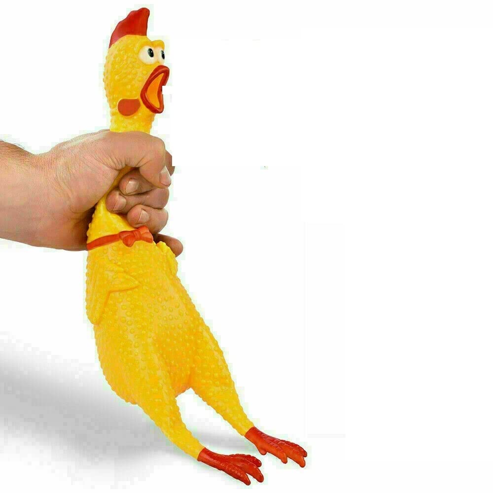 THE DDS STORE Screaming Chicken Toy Yellow Rubber Squaking Chicken Toy Novelty and Durable Rubber Chicken Gag Dog Toys Gift for 