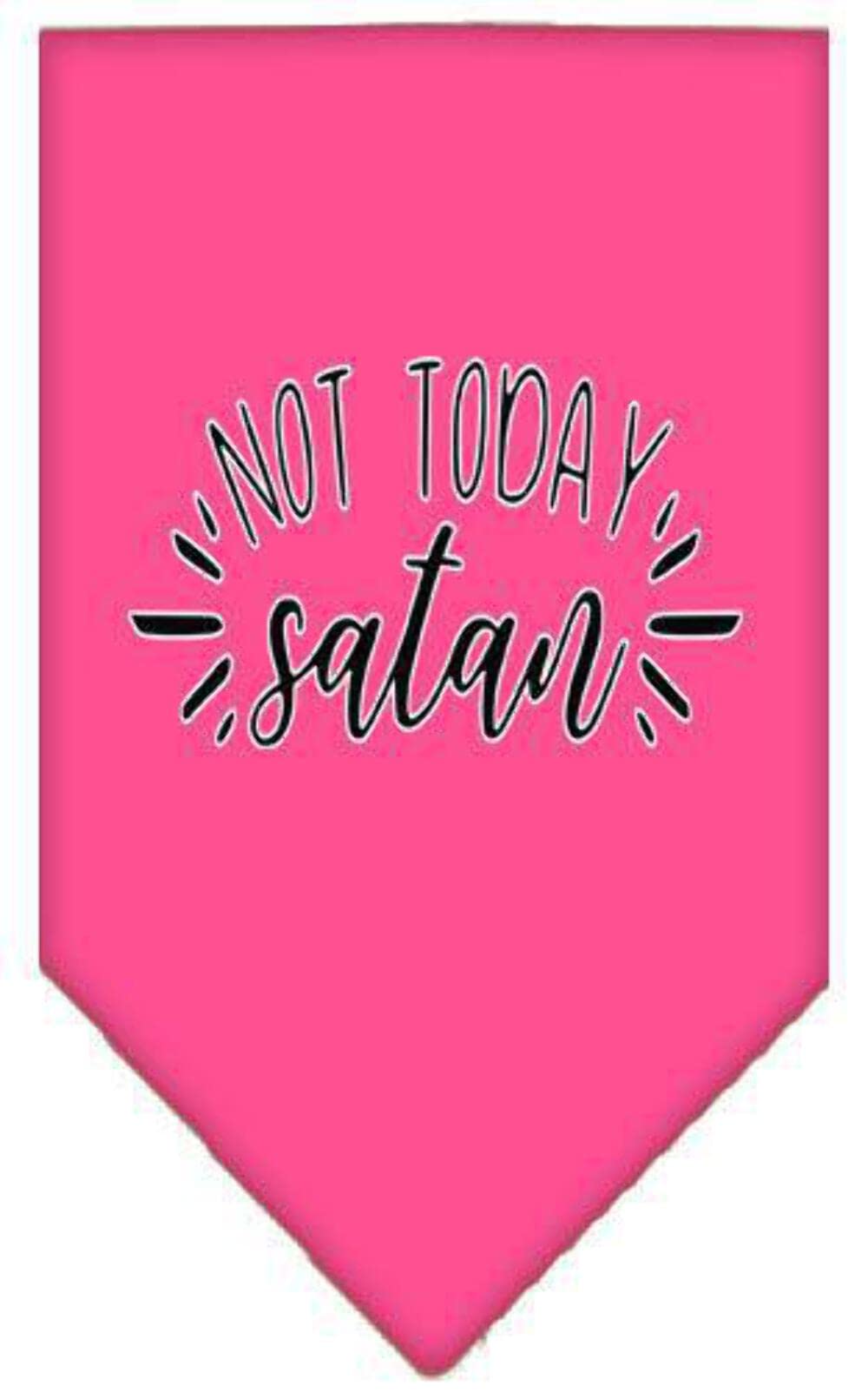 Pet and Dog Bandana Screen Printed, &quot;Not Today Satan&quot; Red Small