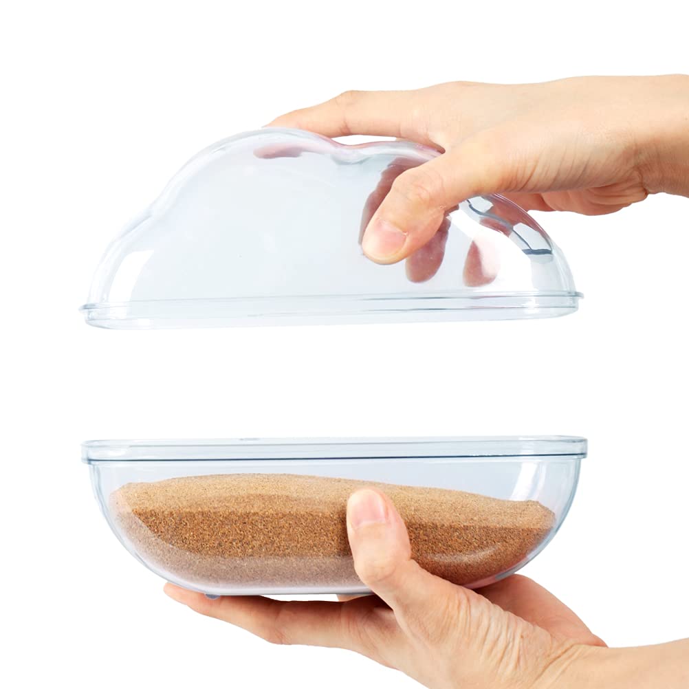 Bucatstate Hamster Sand Bath Container Large Transparent Hamster Toilet With Scoop Set For Dwarf Pets Small Animals Cage Accessories (Blue, Large)